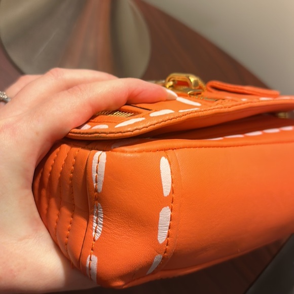 SOLD ON Ⓜ️ 🧡MOSCHINO Large Biker Leather Jacket Moto Crossbody Bag 🧡 - Picture 12 of 16